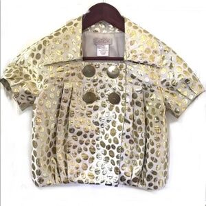 LaRok gold metallic cropped cocktail jacket